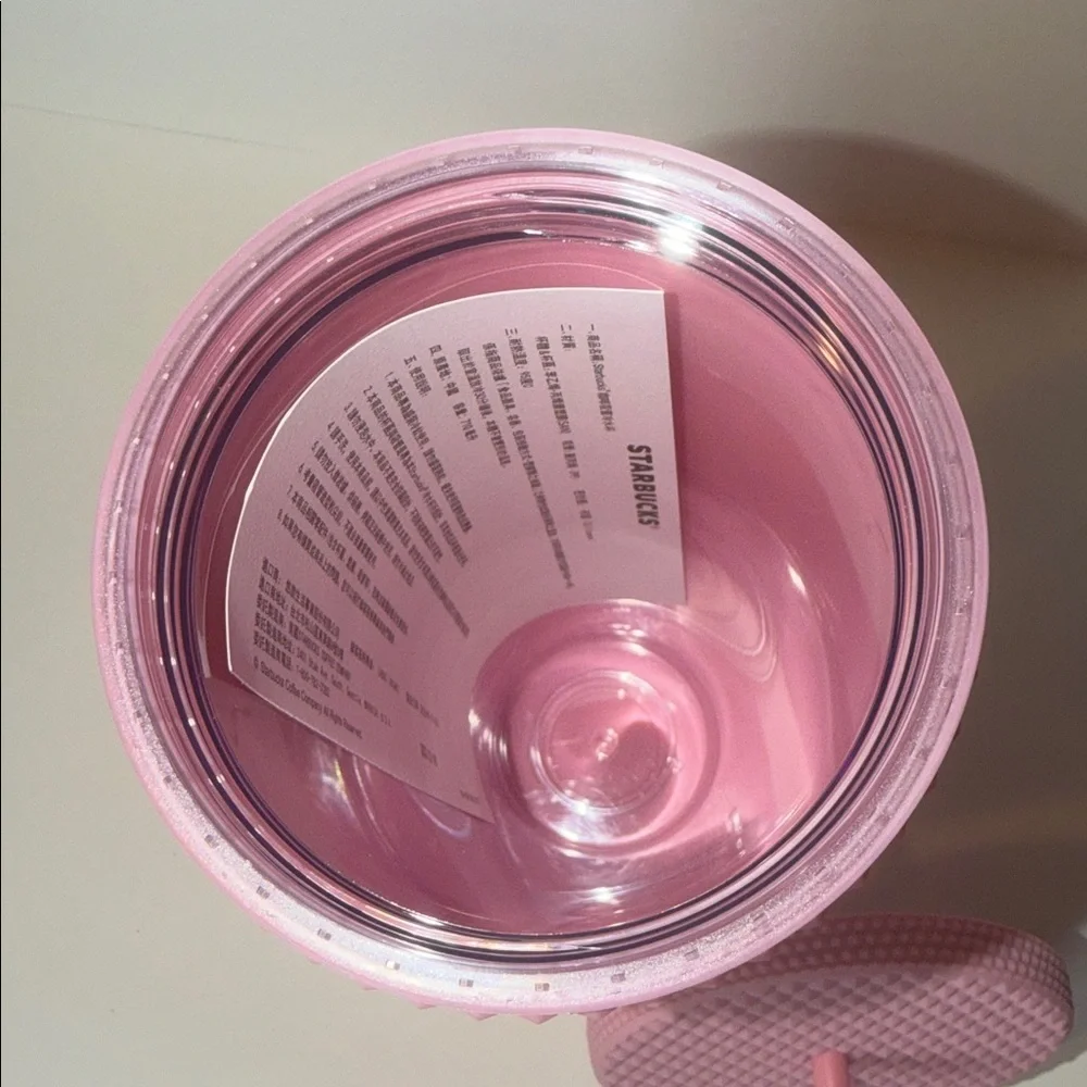 NWT Starbucks Singapore Twinkle Matte Powder Pink Studded Tumbler Cold Cup Rare